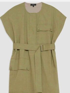 THEORY Crewneck Utility Dress in Good Linen SPRIG US size 10